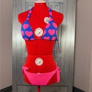 Victoria's Secret Blue and Pink Bikini Set